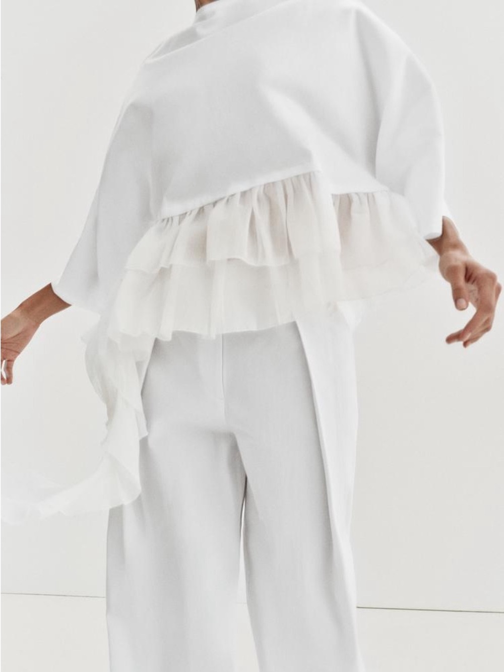 ZARA COMBINATION RUFFLE TOP